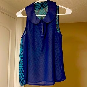 Chiffon bib collar blouse